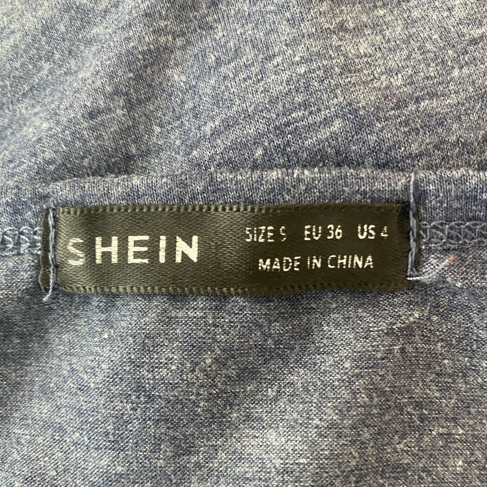 SHEIN Navy V-Neck Short Sleeve Tee, Size S - Picture 3 of 6